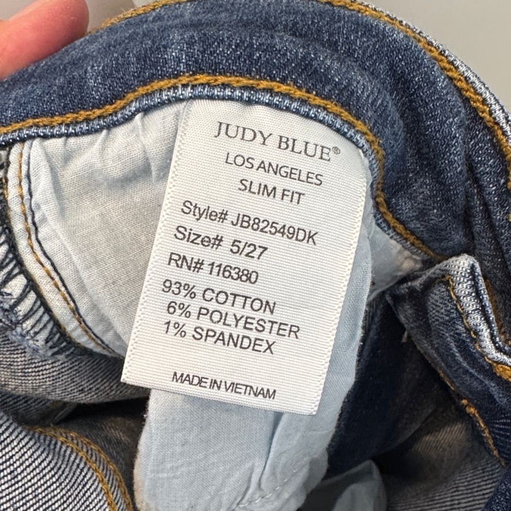 Judy Blue Slim Fit High Waisted Jeans Dark Wash 5/27 Style #JB82549DK - Picture 7 of 10
